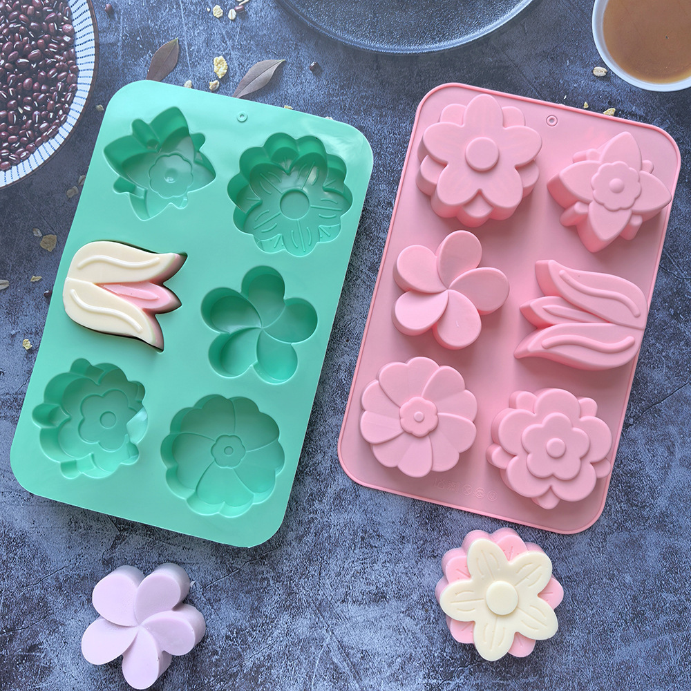 Soap Making Formula - Moules en silicone pour fleurs, différents